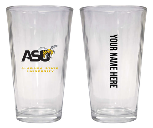 Customizable NCAA Alabama State University 16 oz Pint Glass – Perfect Gift Personalized With your own  or any fan name