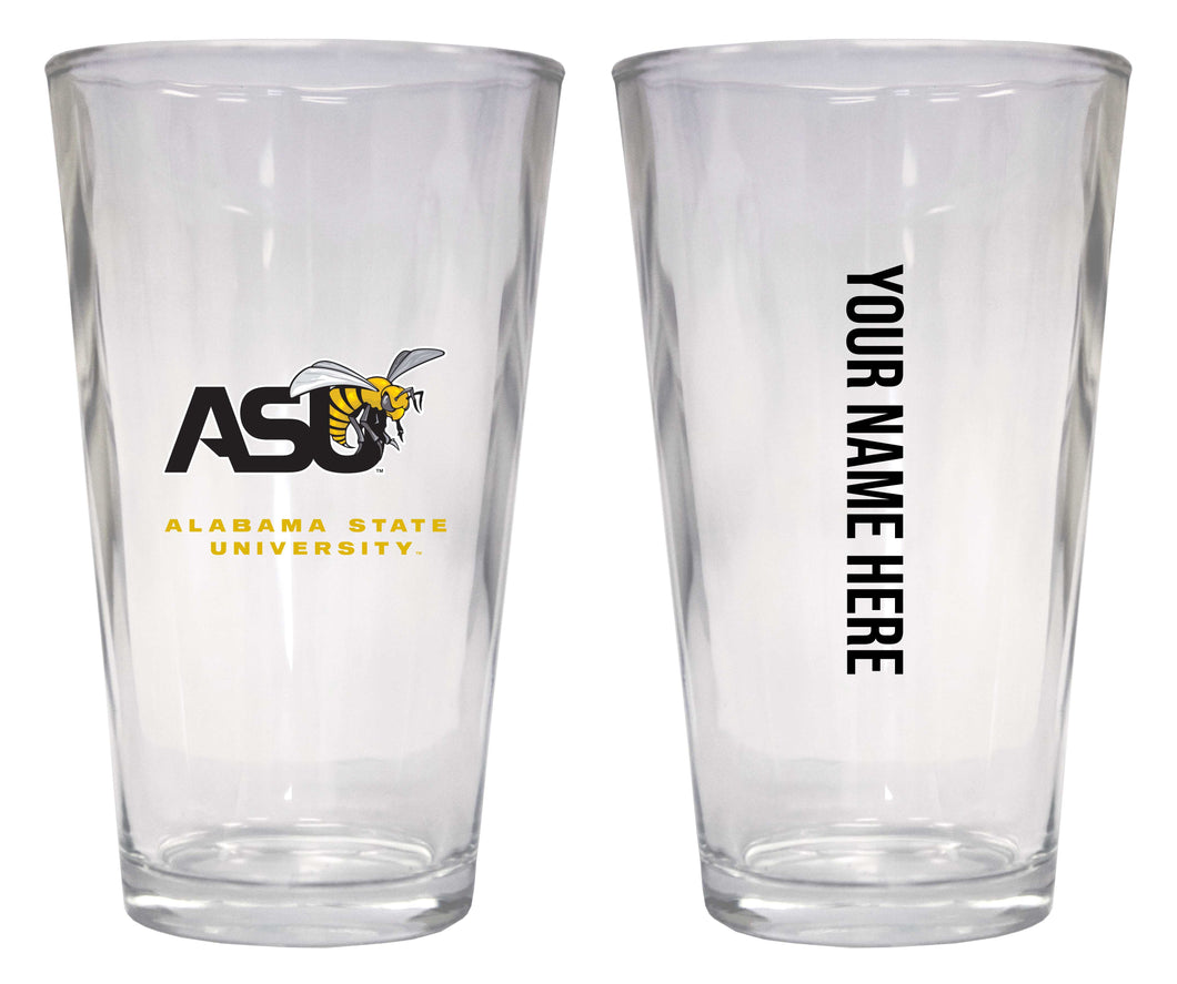 Customizable NCAA Alabama State University 16 oz Pint Glass – Perfect Gift Personalized With your own  or any fan name