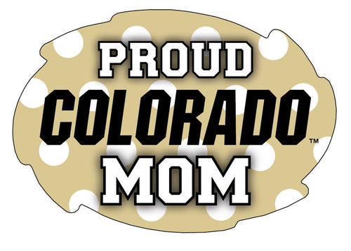 Colorado Buffaloes 5x6-Inch Swirl Shape Proud Mom NCAA - Durable School Spirit Vinyl Decal Perfect Gift for Mom