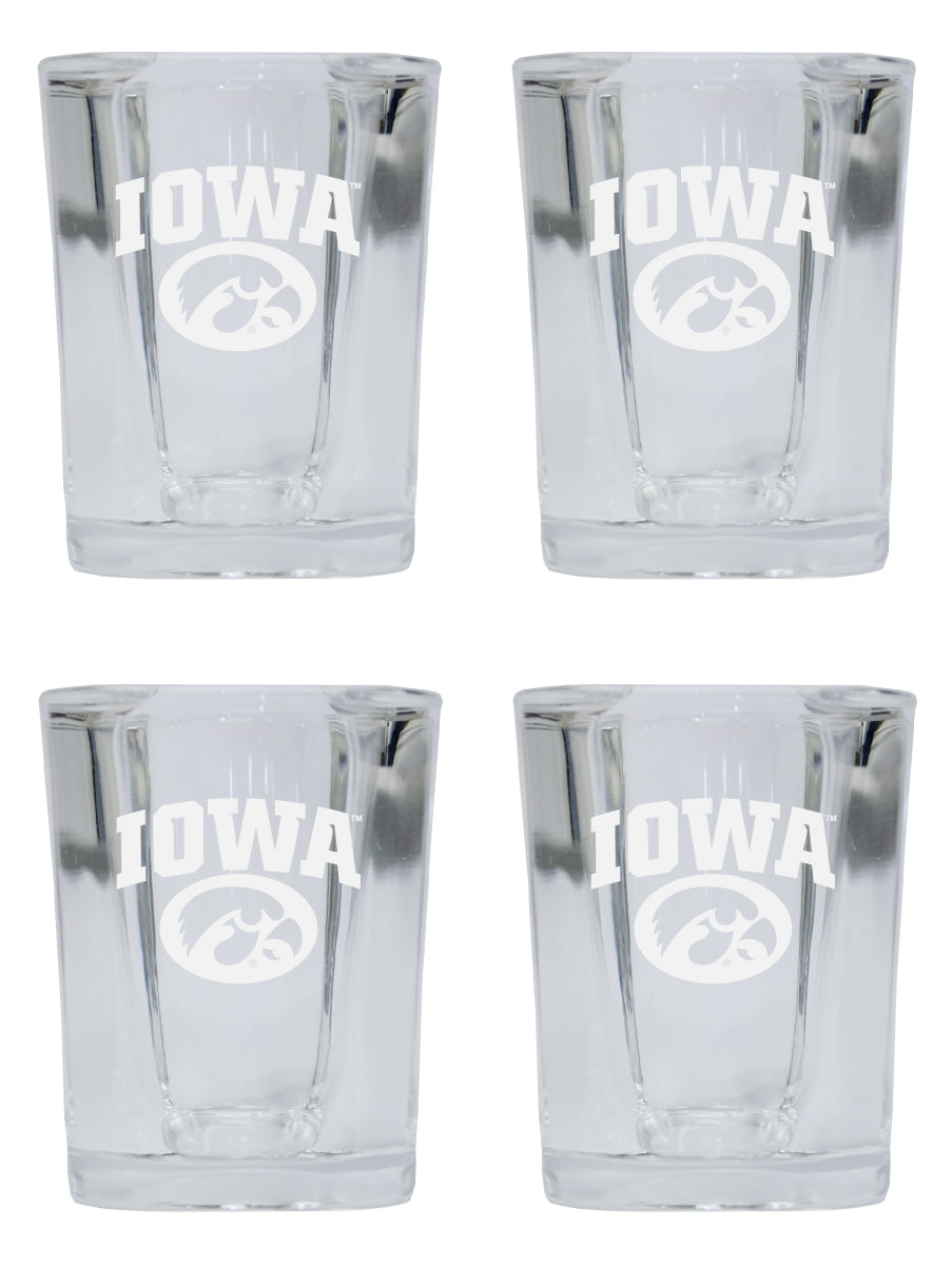 Davidson College NCAA Collector's Edition 2oz Square Shot Glass - Laser Etched Logo 4-Pack