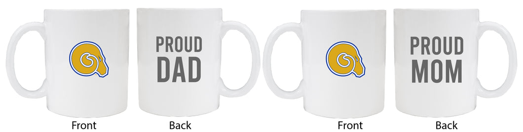 Albany State University Proud Mom And Dad White Ceramic Coffee Mug 2 pack (White)