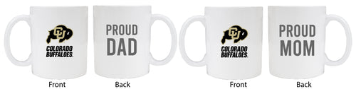 Colorado Buffaloes Proud Mom And Dad White Ceramic Coffee Mug 2 pack (White)