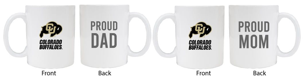 Colorado Buffaloes Proud Mom And Dad White Ceramic Coffee Mug 2 pack (White)