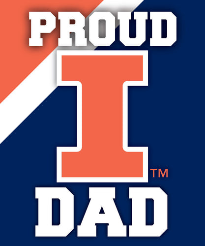 Illinois Fighting Illini 5x6-Inch Proud Dad NCAA - Durable School Spirit Vinyl Decal Perfect Gift for Dad