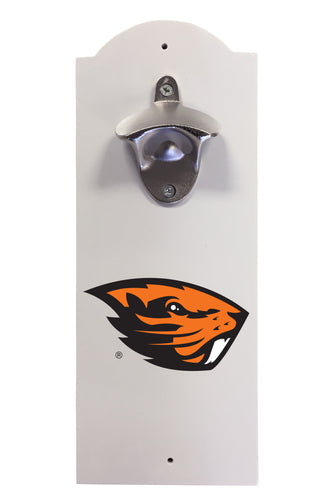 Oregon State Beavers Wall-Mounted Bottle Opener – Sturdy Metal with Decorative Wood Base for Home Bars, Rec Rooms & Fan Caves