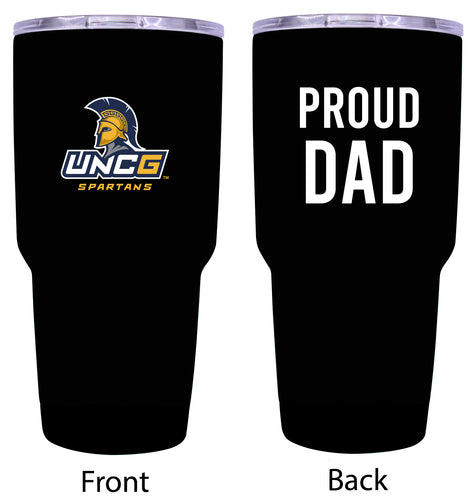 North Carolina Greensboro Spartans Proud Dad 24 oz Insulated Stainless Steel Tumbler Black