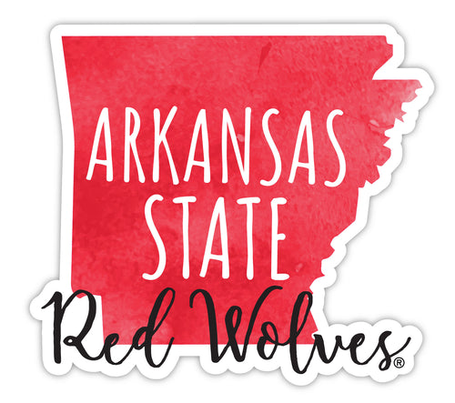 Arkansas State 2-Inch on one of its sides Watercolor Design NCAA Durable School Spirit Vinyl Decal Sticker