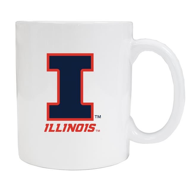 Illinois Fighting Illini White Ceramic Coffee NCAA Fan Mug 2-Pack (White)