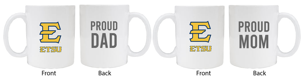 East Tennessee State University Proud Mom And Dad White Ceramic Coffee Mug 2 pack (White)