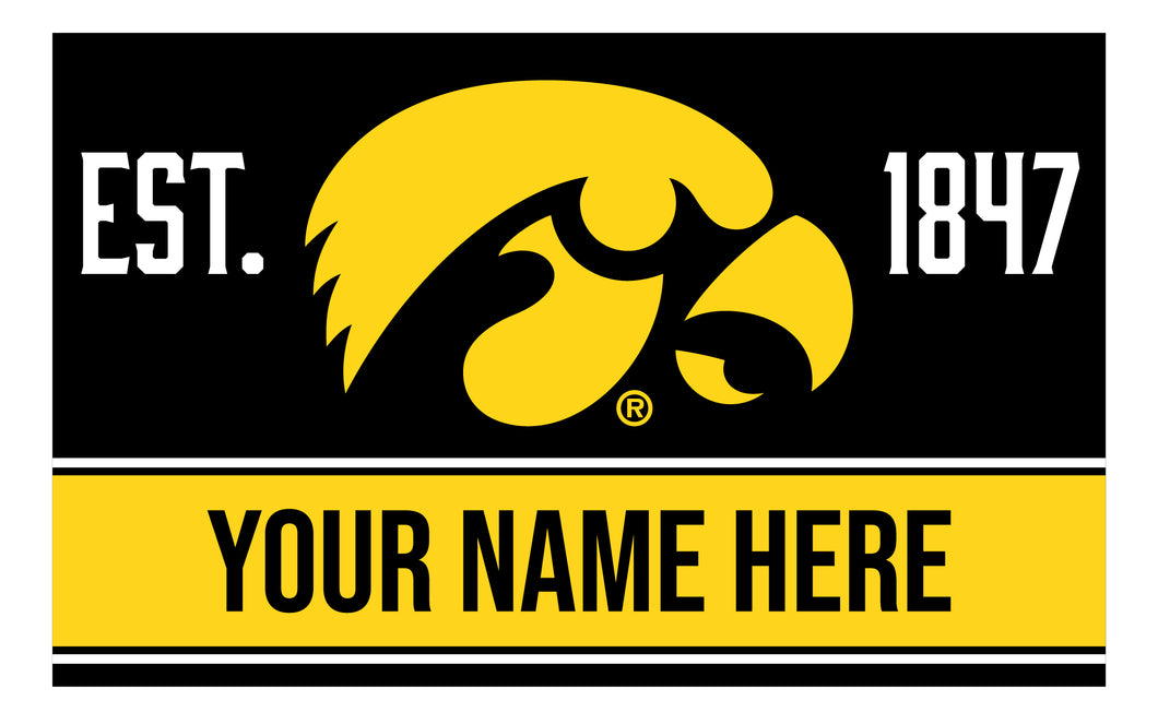 Personalized Customizable Iowa Hawkeyes Wood Sign with Frame Custom Name