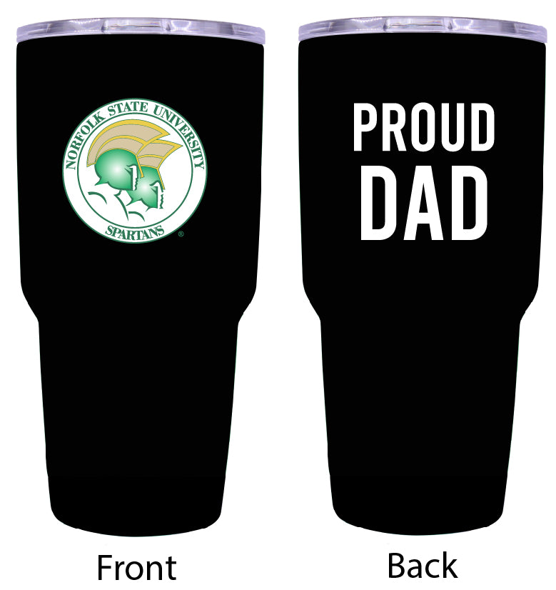 Norfolk State University Proud Dad 24 oz Insulated Stainless Steel Tumbler Black