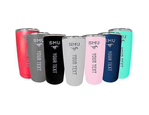 Custom Southern Methodist University 16 oz Etched Insulated Stainless Steel Tumbler with Engraved Name Choice of Color