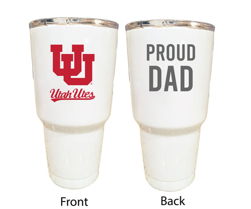 Utah Utes Proud Dad 24 oz Insulated Stainless Steel Tumbler White