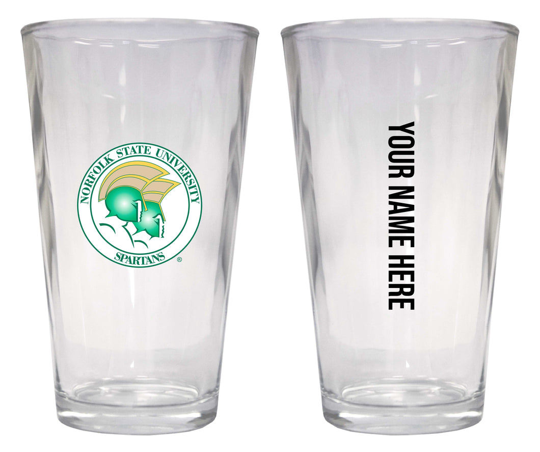 Customizable NCAA Norfolk State University 16 oz Pint Glass – Perfect Gift Personalized With your own  or any fan name