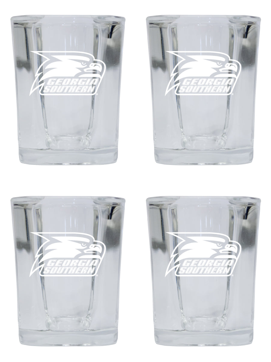 Georgia Southern Eagles NCAA Collector's Edition 2oz Square Shot Glass - Laser Etched Logo 4-Pack