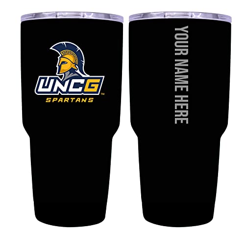 Custom North Carolina Greensboro Spartans Black Insulated Tumbler - 24oz Engraved Stainless Steel Travel Mug