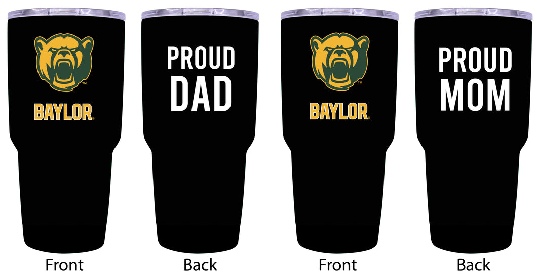 Baylor Bears Proud Parent 24 oz Insulated Tumblers Set - Black, Mom & Dad Edition