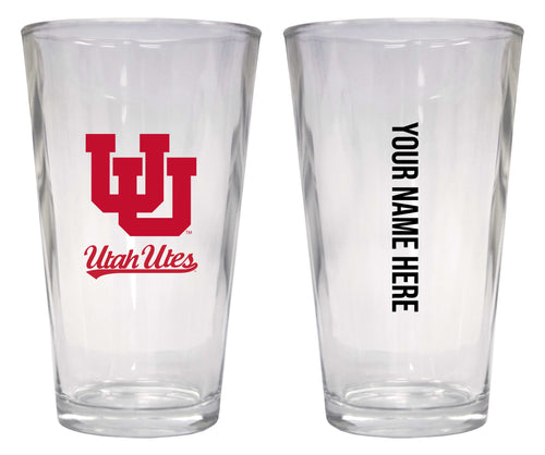 Customizable NCAA Utah Utes 16 oz Pint Glass – Perfect Gift Personalized With your own  or any fan name