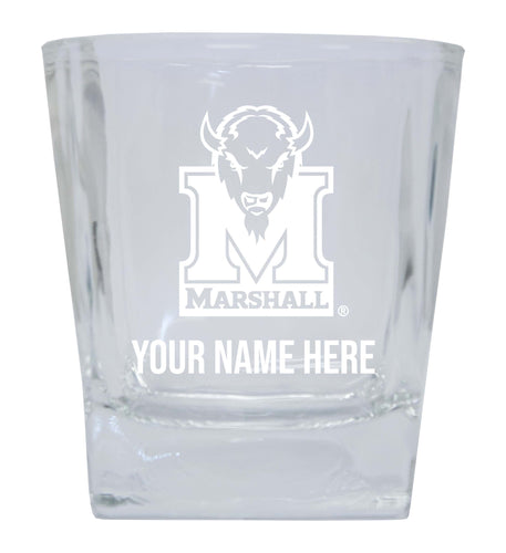 Marshall Thundering Herd NCAA Spirit Elegance - 5 ozPersonalized With Custom Name Etched Shooter Glass Tumbler 2-Pack