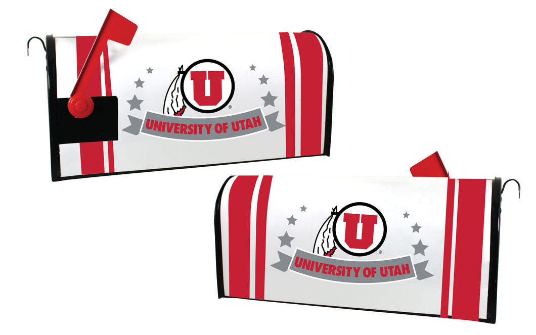 Utah Utes NCAA Officially Licensed Mailbox Cover Logo and Stripe Design