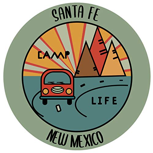 Santa Fe New Mexico Souvenir 4 Inch Vinyl Decal Sticker Camping Design