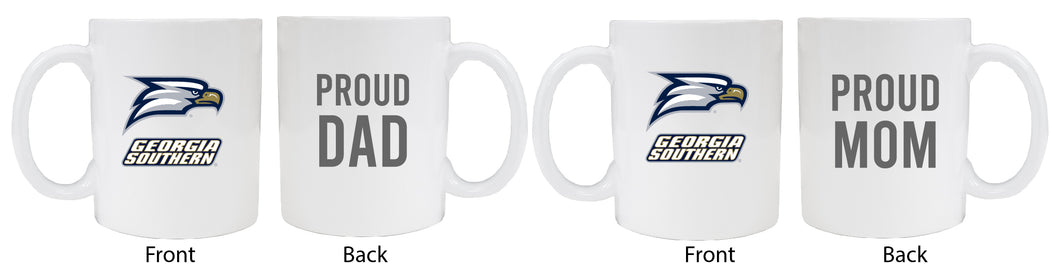 Georgia Southern Eagles Proud Mom And Dad White Ceramic Coffee Mug 2 pack (White)