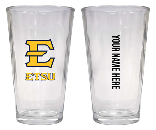 Customizable NCAA East Tennessee State University 16 oz Pint Glass – Perfect Gift Personalized With your own  or any fan name