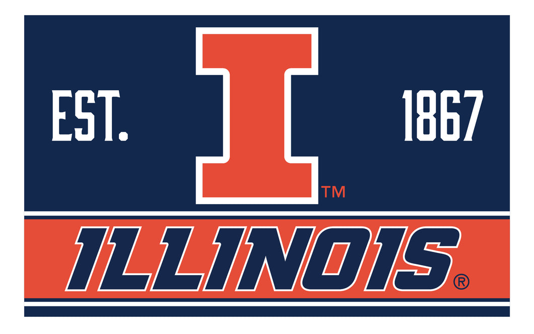 Illinois Fighting Illini Wood Sign with Frame