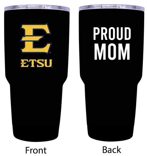 East Tennessee State University Proud Mom 24 oz Insulated Stainless Steel Tumbler - Black