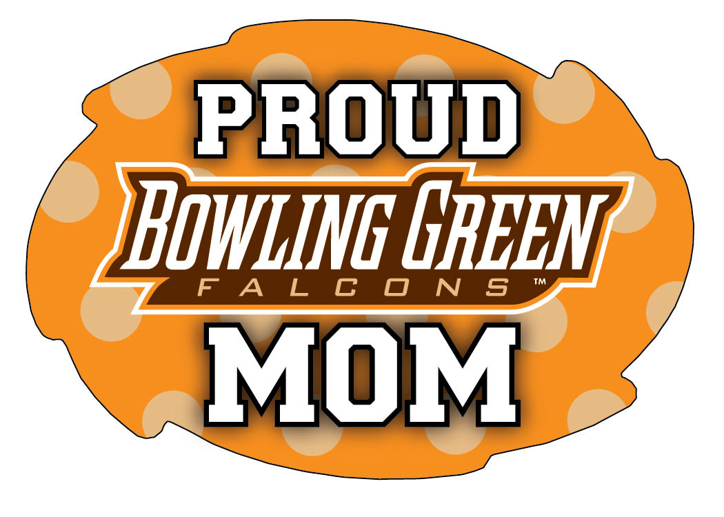 Bowling Green Falcons 5x6-Inch Swirl Shape Proud Mom NCAA - Durable School Spirit Vinyl Decal Perfect Gift for Mom