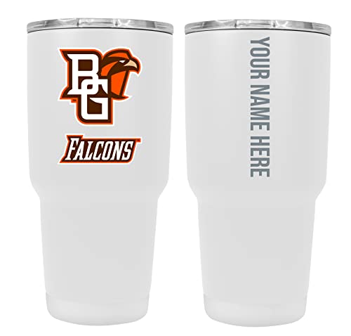 Custom Bowling Green Falcons White Insulated Tumbler - 24oz Engraved Stainless Steel Travel Mug