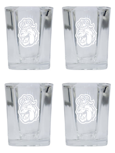 James Madison Dukes NCAA Collector's Edition 2oz Square Shot Glass - Laser Etched Logo 4-Pack