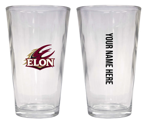 Customizable NCAA Elon University 16 oz Pint Glass – Perfect Gift Personalized With your own  or any fan name