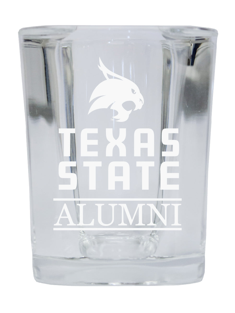 NCAA Texas State Bobcats Alumni 2oz Laser Etched Square Shot Glass 