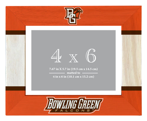 Bowling Green Falcons Wooden Photo Frame - Customizable 4 x 6 Inch - Elegant Matted Display for Memories