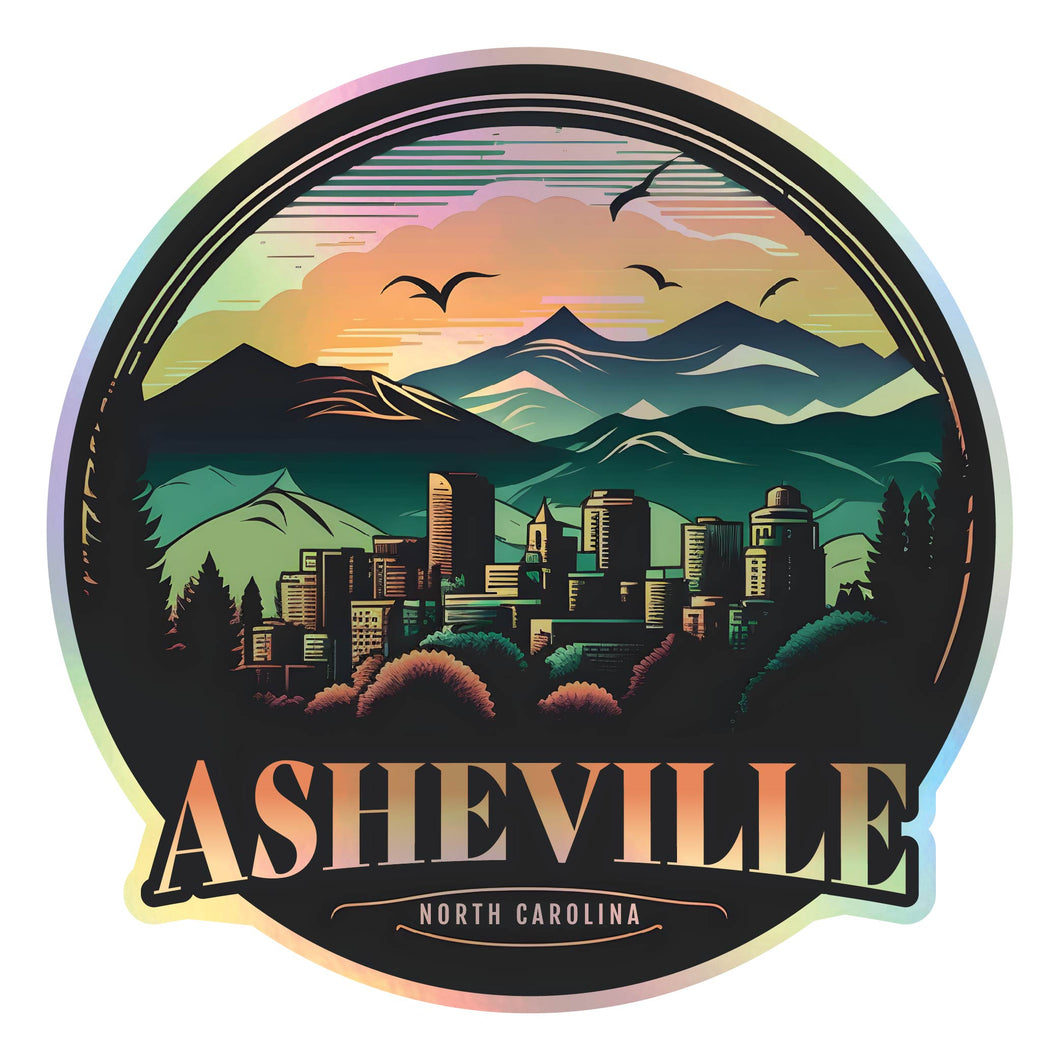 Asheville North Carolina Holographic Charm Durable Vinyl Decal Sticker C