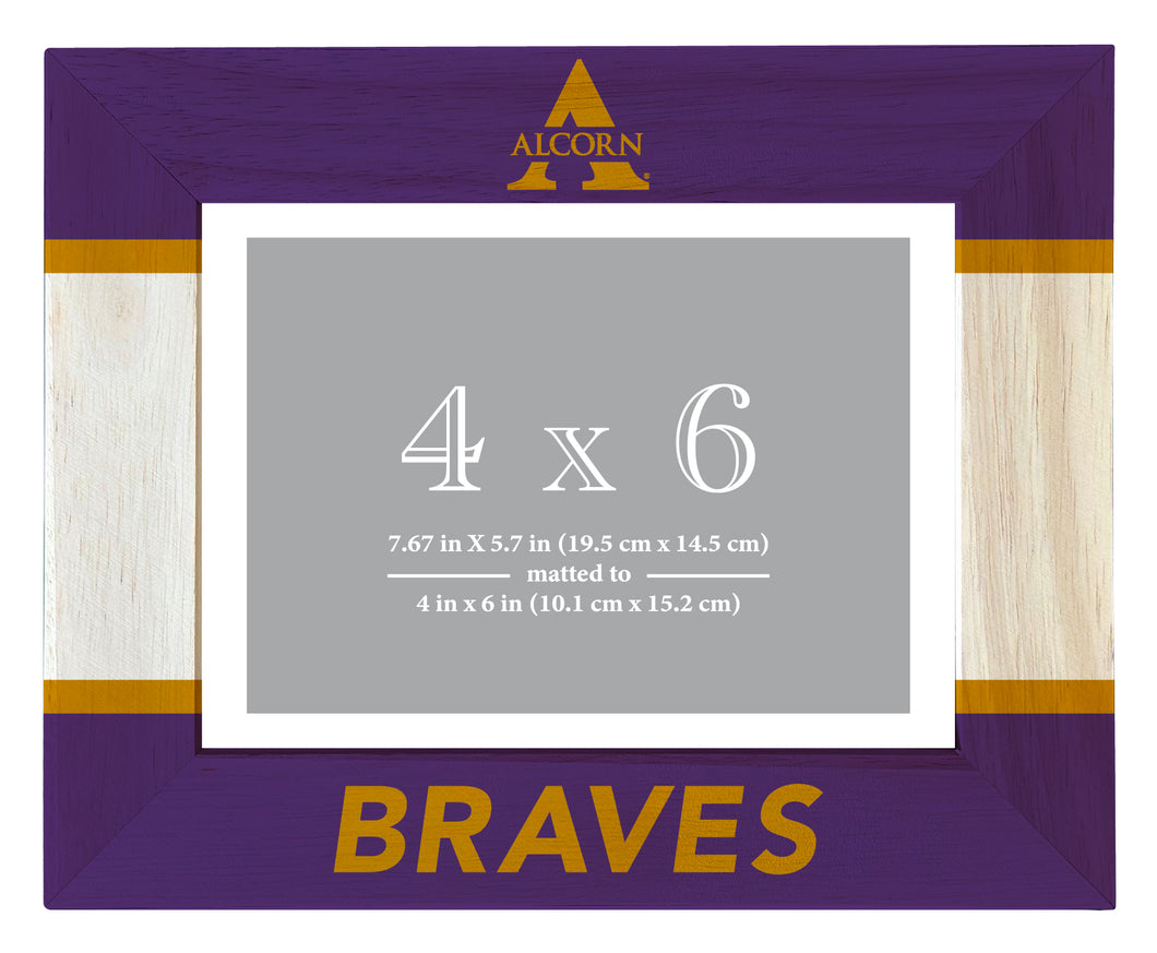 Alcorn State Braves Wooden Photo Frame - Customizable 4 x 6 Inch - Elegant Matted Display for Memories