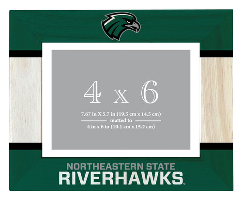 Northeastern State University Riverhawks Wooden Photo Frame - Customizable 4 x 6 Inch - Elegant Matted Display for Memories