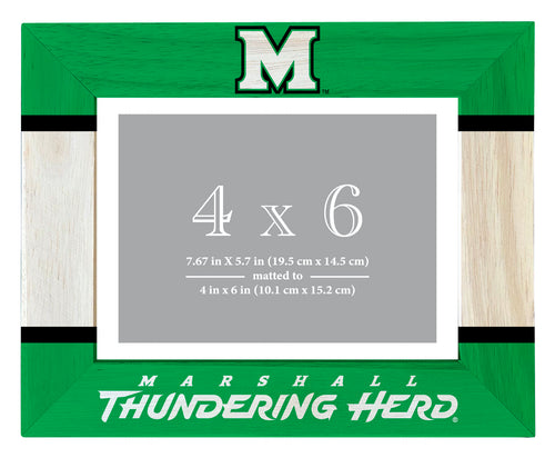 Marshall Thundering Herd Wooden Photo Frame - Customizable 4 x 6 Inch - Elegant Matted Display for Memories