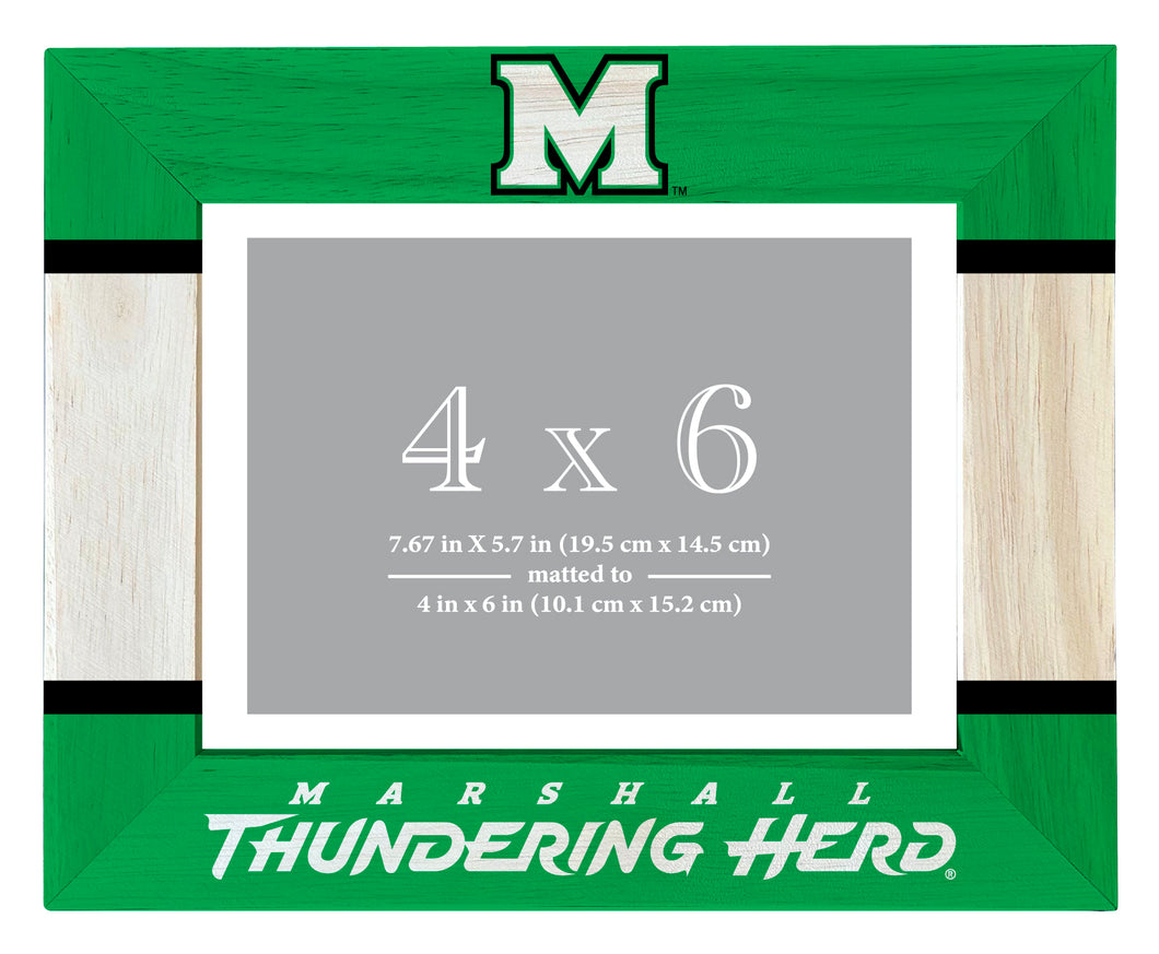 Marshall Thundering Herd Wooden Photo Frame - Customizable 4 x 6 Inch - Elegant Matted Display for Memories