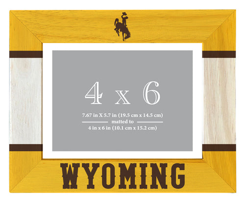 University of Wyoming Wooden Photo Frame - Customizable 4 x 6 Inch - Elegant Matted Display for Memories