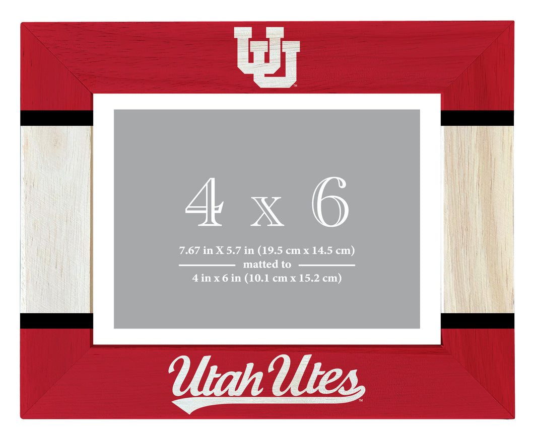 Utah Utes Wooden Photo Frame - Customizable 4 x 6 Inch - Elegant Matted Display for Memories