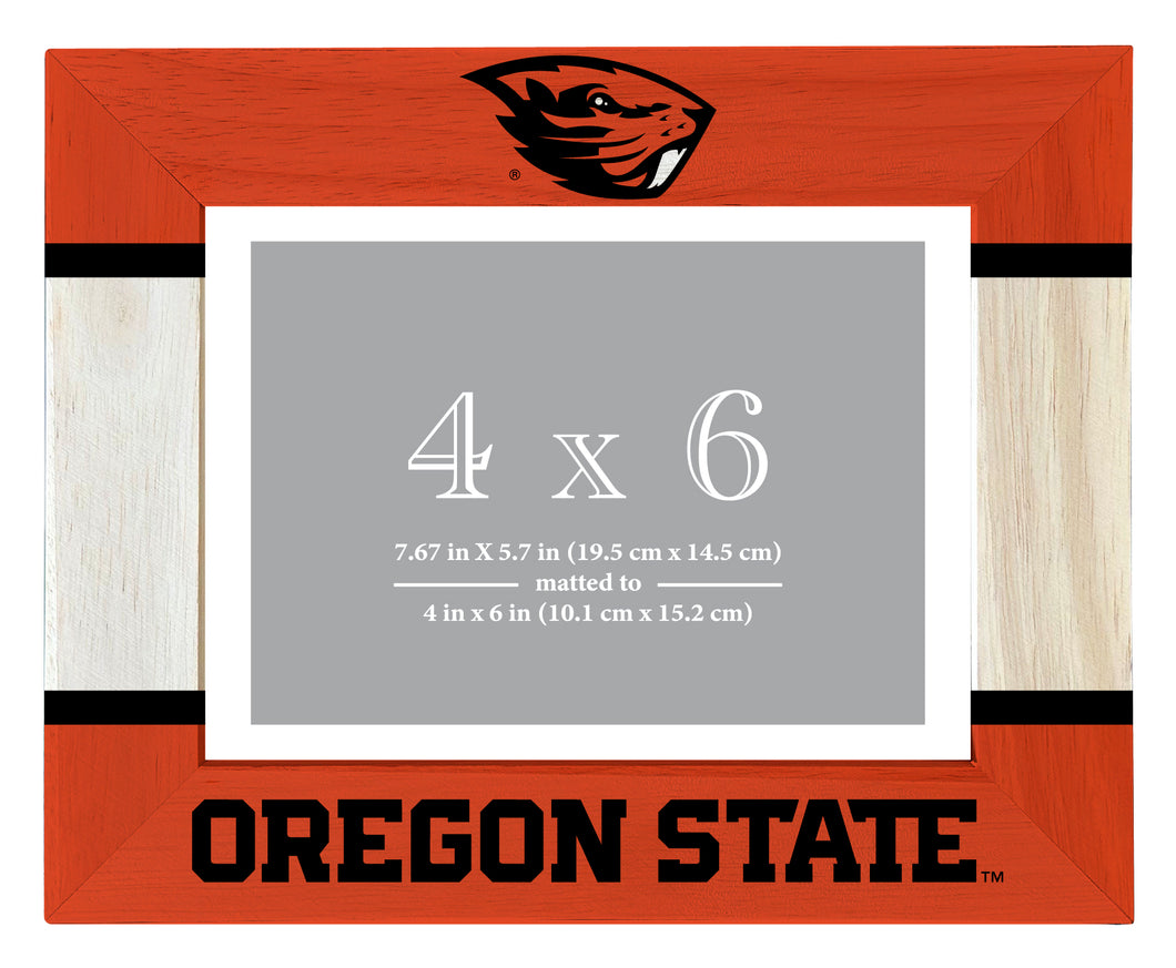 Oregon State Beavers Wooden Photo Frame - Customizable 4 x 6 Inch - Elegant Matted Display for Memories