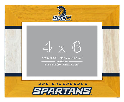 North Carolina Greensboro Spartans Wooden Photo Frame - Customizable 4 x 6 Inch - Elegant Matted Display for Memories