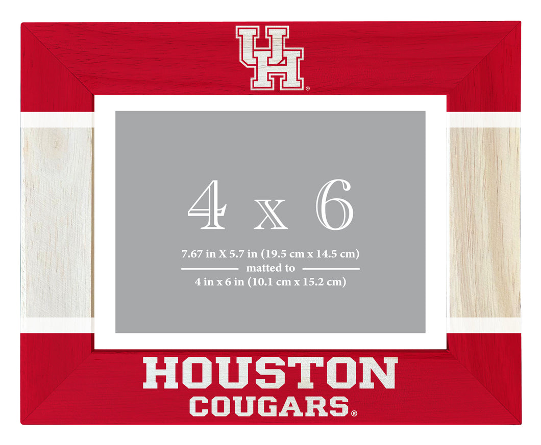 University of Houston Wooden Photo Frame - Customizable 4 x 6 Inch - Elegant Matted Display for Memories