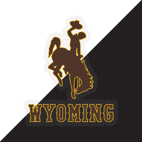 University of Wyoming Choose Style and Size NCAA Vinyl Decal Sticker for Fans, Students, and Alumni