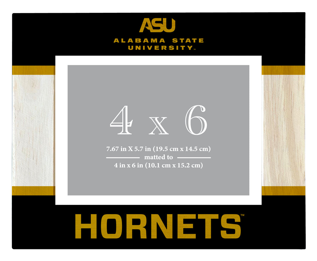 Alabama State University Wooden Photo Frame - Customizable 4 x 6 Inch - Elegant Matted Display for Memories