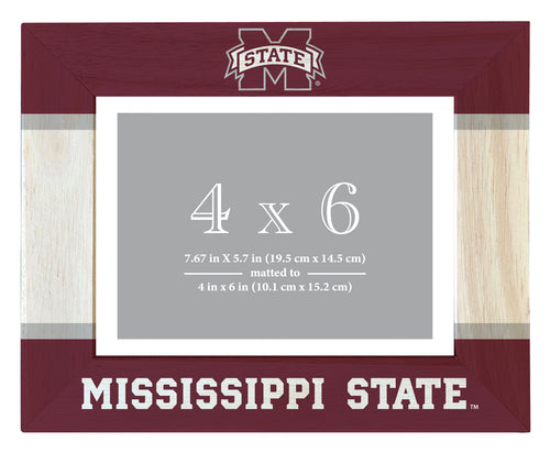 Mississippi State Bulldogs Wooden Photo Frame - Customizable 4 x 6 Inch - Elegant Matted Display for Memories