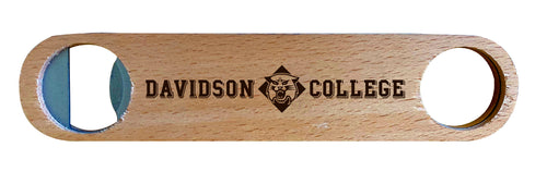 Davidson College NCAA Elegant Laser-Etched Wooden Bottle Opener - Collegiate Bar Accessory