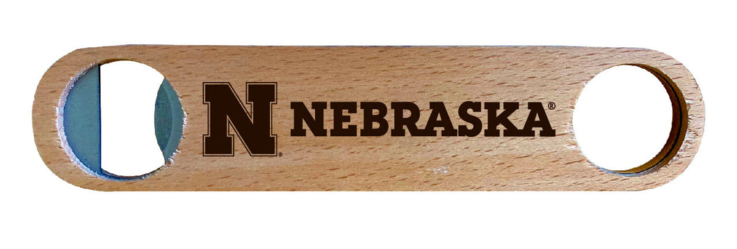 Nebraska Cornhuskers NCAA Elegant Laser-Etched Wooden Bottle Opener - Collegiate Bar Accessory